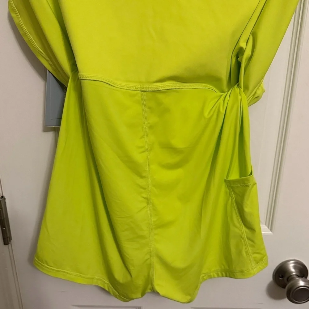 Antonio Melani Active Tennis Courtside Mini Dress hidden side pocket lime Large